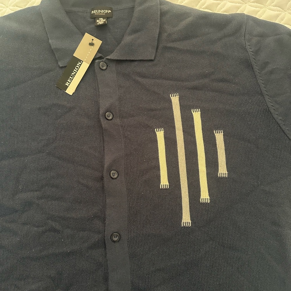 Casual Blue Button Down Shirt with Graphic Design